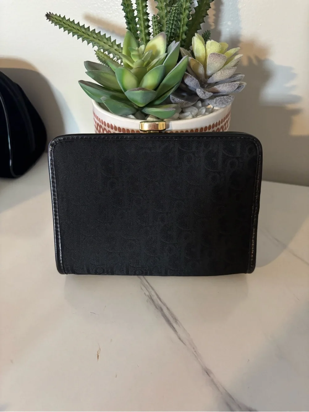 Dior Trotter Kisslock Pouch Black